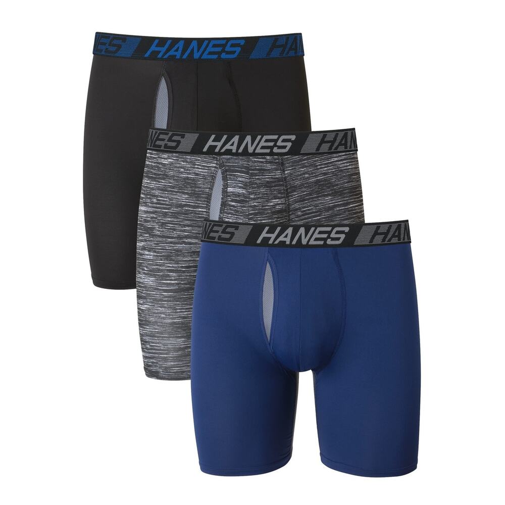 Hanes Men's Small 3-Pack X-Temp Total Support Pouch Long Leg Boxer Briefs L12-26